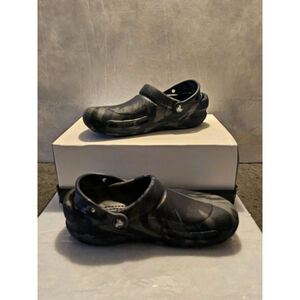 Crocs Unisex Adult Black Grey Slip Resistant Bistro Work Graphic Clogs M 5 W7